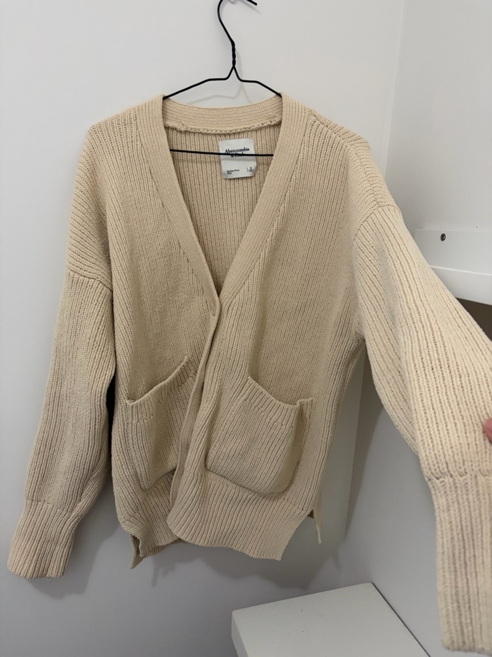 Cream/Yellow Thick Long Cardigan